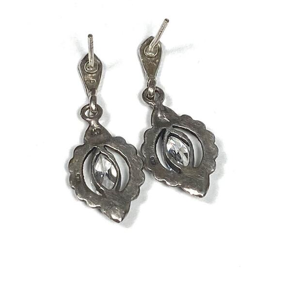 925 Marsala Earrings Sterling Silver Drops Dangles Vintage 4.20g - Picture 5 of 11